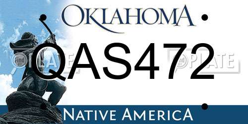 QAS472 Oklahoma License Plate
