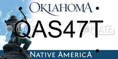 QAS47T Oklahoma License Plate