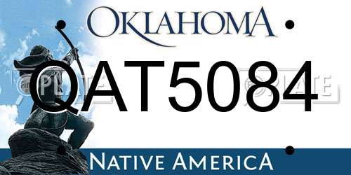 QAT5084 Oklahoma License Plate