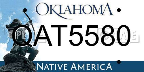 QAT5580 Oklahoma License Plate
