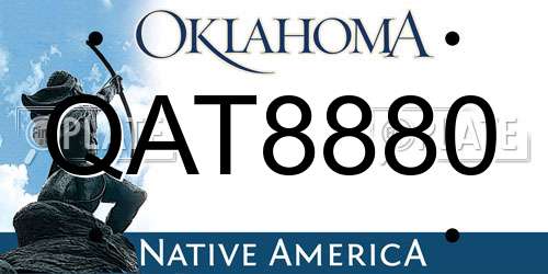 QAT8880 Oklahoma License Plate