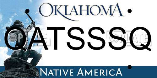 QATSSSQ Oklahoma License Plate