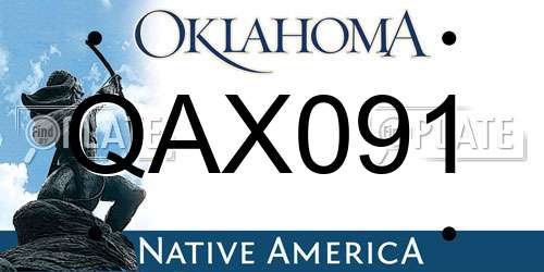 QAX091 Oklahoma License Plate