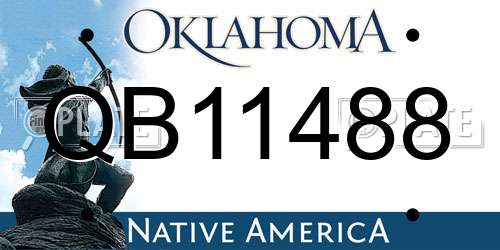 QB11488 Oklahoma License Plate
