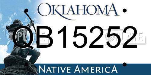 QB15252 Oklahoma License Plate