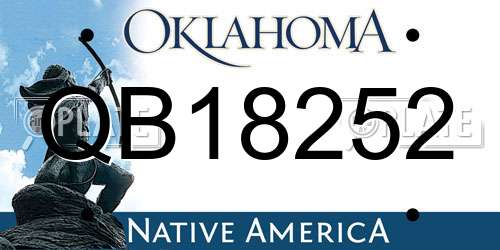 QB18252 Oklahoma License Plate