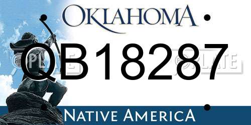 QB18287 Oklahoma License Plate