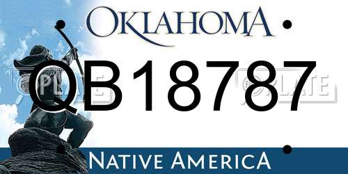 QB18787 Oklahoma License Plate