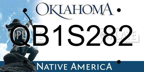 QB1S282 Oklahoma License Plate