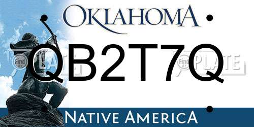 QB2T7Q Oklahoma License Plate