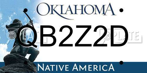QB2Z2D Oklahoma License Plate