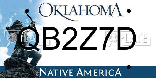 QB2Z7D Oklahoma License Plate