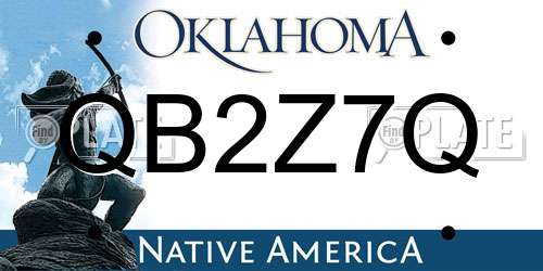 QB2Z7Q Oklahoma License Plate