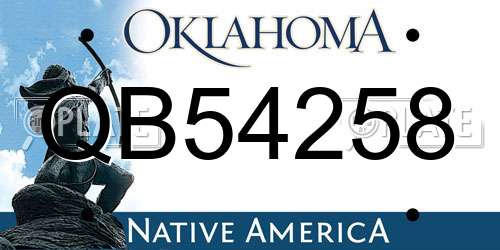 QB54258 Oklahoma License Plate