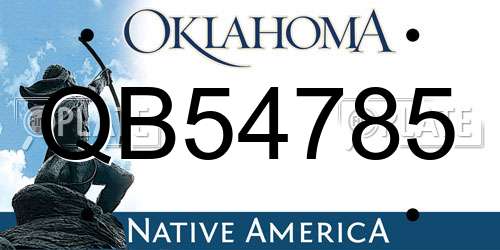 QB54785 Oklahoma License Plate