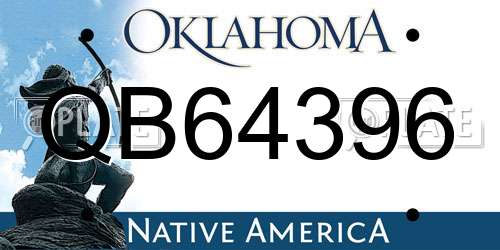 QB64396 Oklahoma License Plate