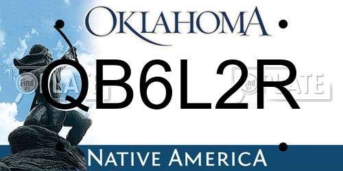 QB6L2R Oklahoma License Plate