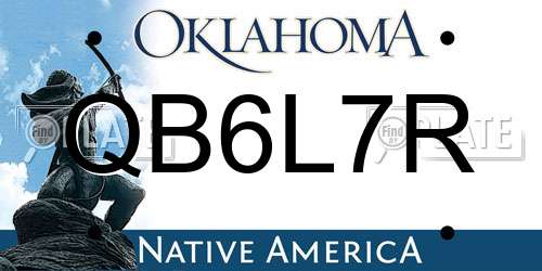 QB6L7R Oklahoma License Plate