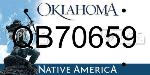 QB70659 Oklahoma License Plate