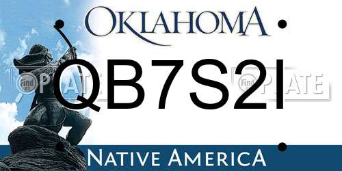 QB7S2I Oklahoma License Plate