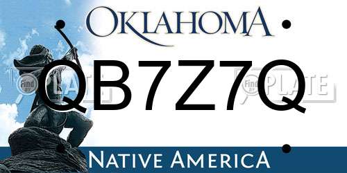 QB7Z7Q Oklahoma License Plate