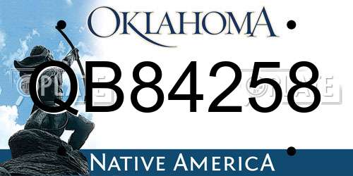 QB84258 Oklahoma License Plate
