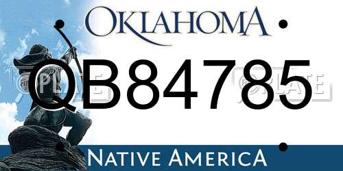 QB84785 Oklahoma License Plate