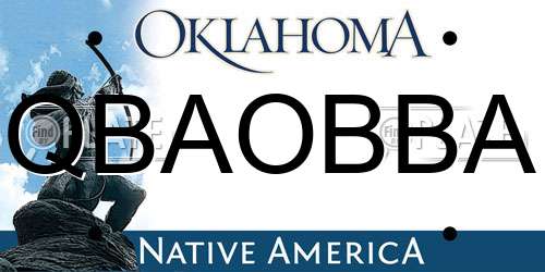QBAOBBA Oklahoma License Plate