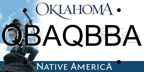 QBAQBBA Oklahoma License Plate