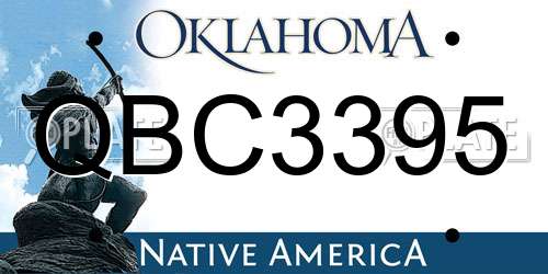 QBC3395 Oklahoma License Plate