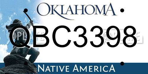 QBC3398 Oklahoma License Plate