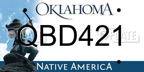 QBD421 Oklahoma License Plate