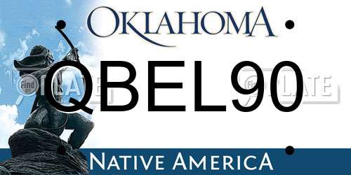 QBEL90 Oklahoma License Plate