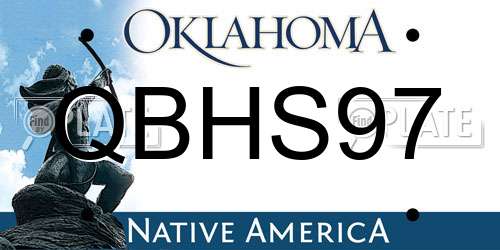QBHS97 Oklahoma License Plate