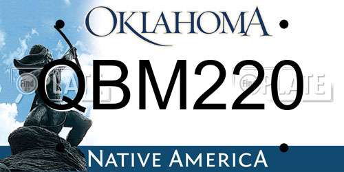QBM220 Oklahoma License Plate