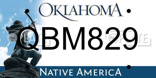 QBM829 Oklahoma License Plate