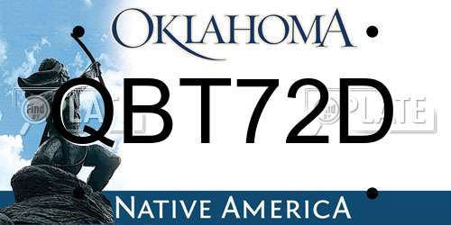 QBT72D Oklahoma License Plate
