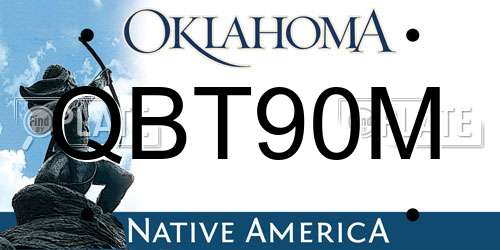 QBT90M Oklahoma License Plate