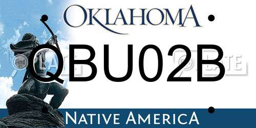 QBU02B Oklahoma License Plate