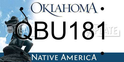 QBU181 Oklahoma License Plate