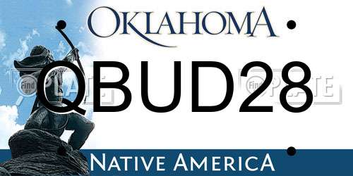 QBUD28 Oklahoma License Plate