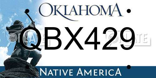 QBX429 Oklahoma License Plate