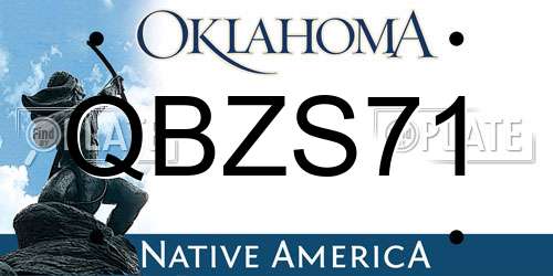 QBZS71 Oklahoma License Plate