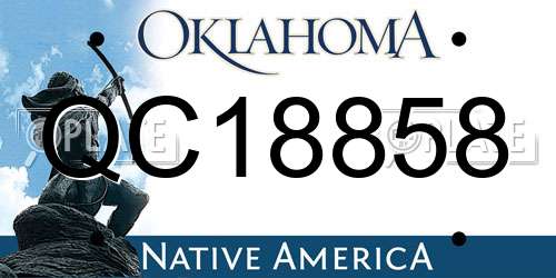 QC18858 Oklahoma License Plate