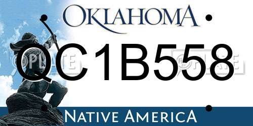 QC1B558 Oklahoma License Plate