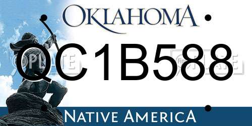 QC1B588 Oklahoma License Plate