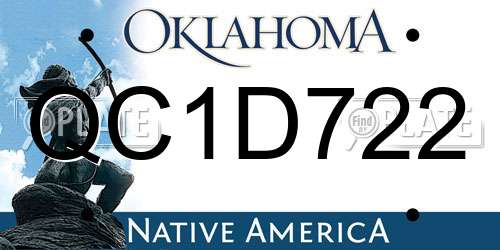 QC1D722 Oklahoma License Plate
