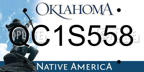 QC1S558 Oklahoma License Plate