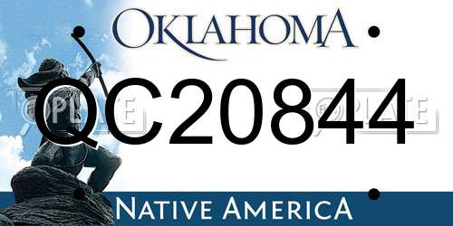 QC20844 Oklahoma License Plate