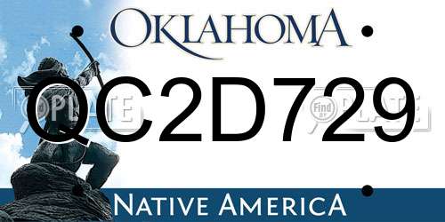 QC2D729 Oklahoma License Plate